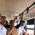 Karnataka Elections: Rahul Gandhi Rides In A Bus In Bengaluru