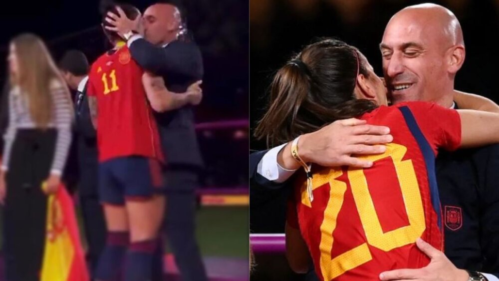 Indignation after Spain's FA Chief kisses Jenni Hermoso during celebrations